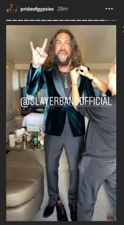 Jason Momoa listened to Slayer as he was getting ready for the Globes